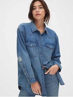 gap denim shirt womens