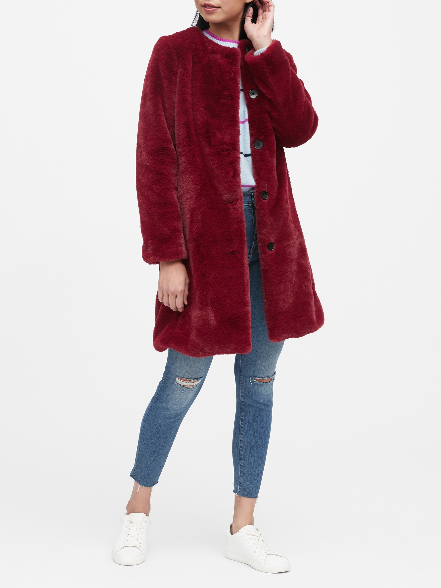 faux fur coat gap