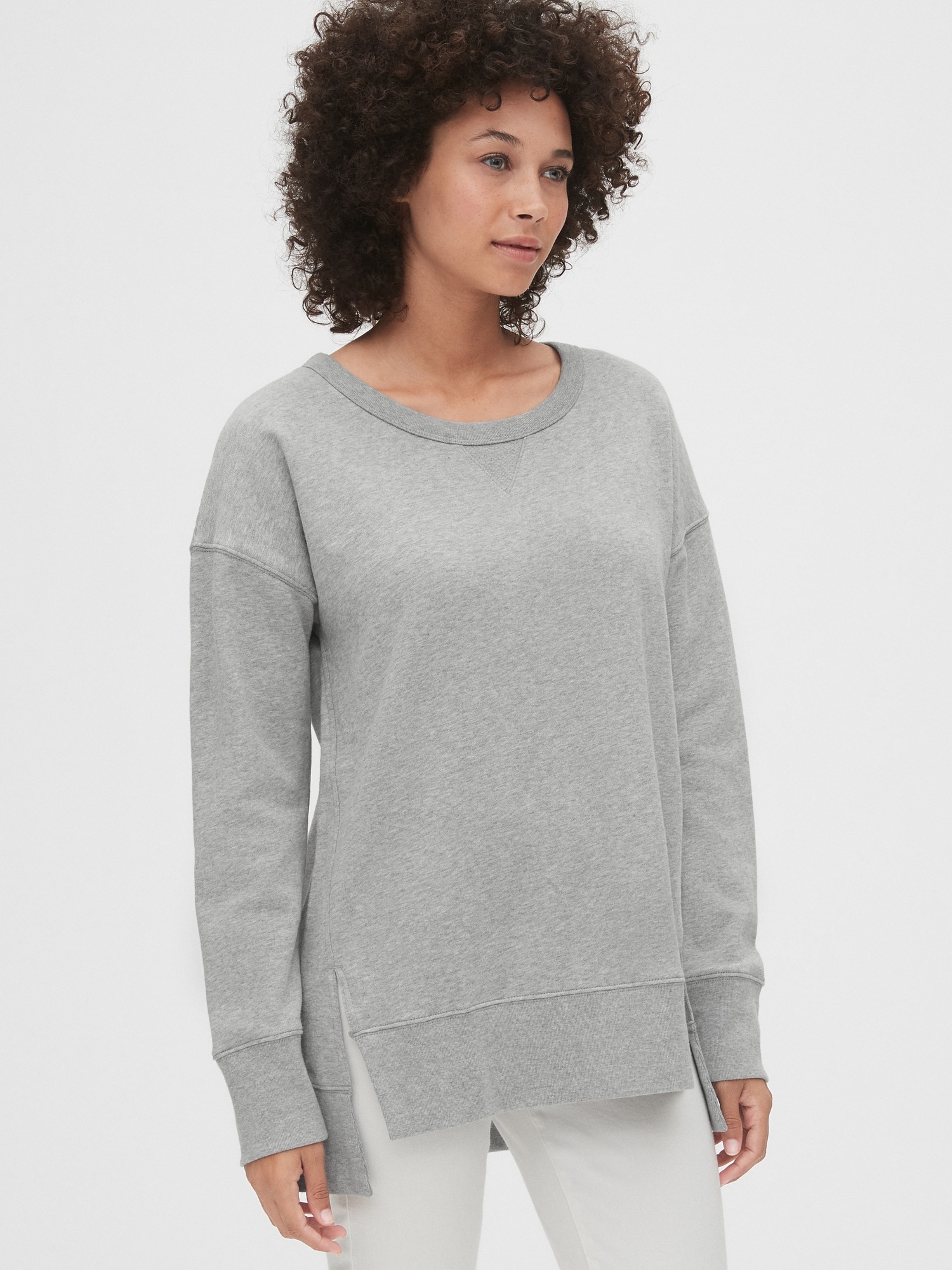 grey tunic sweatshirt