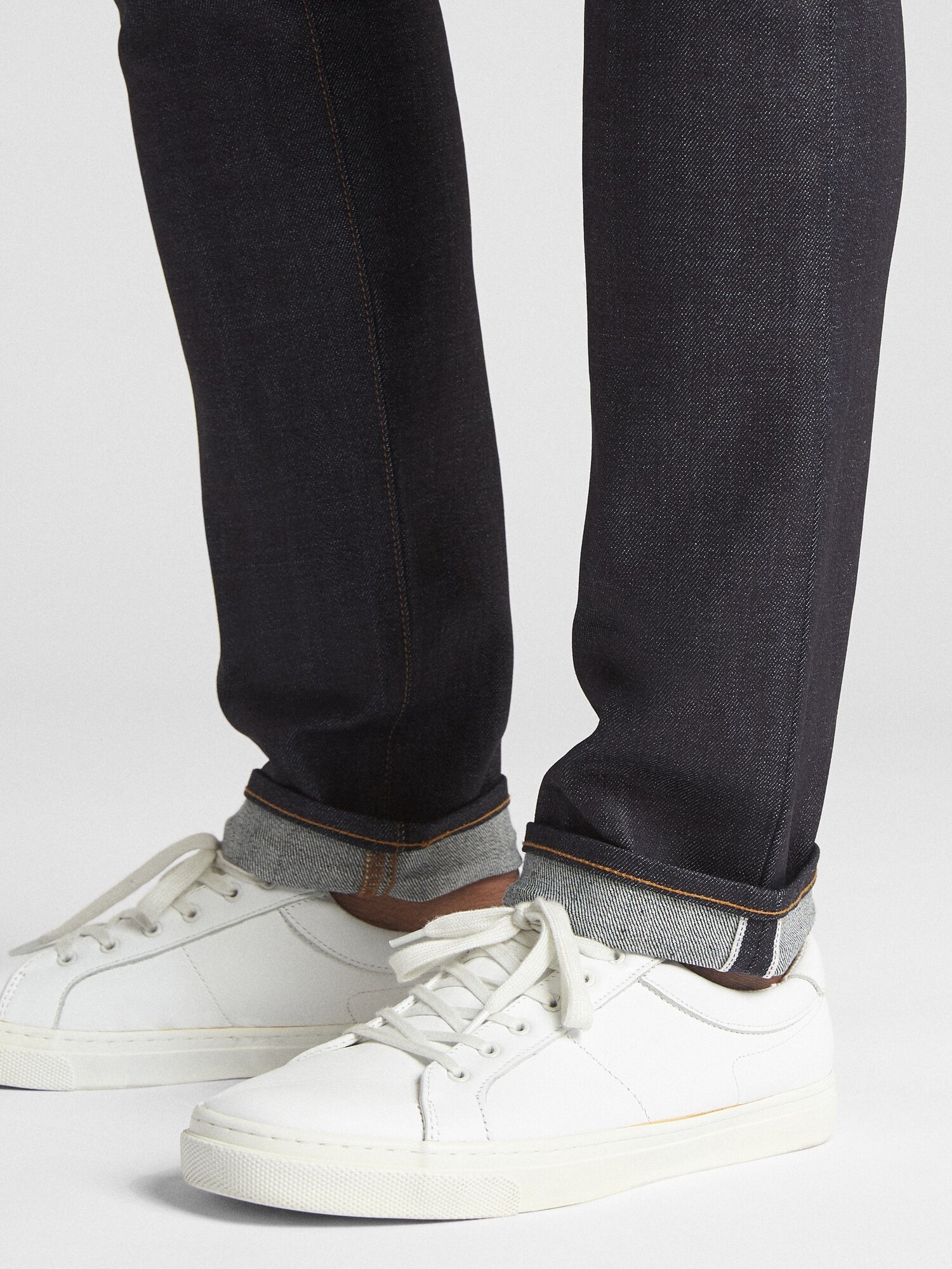 selvedge skinny jeans with gapflex