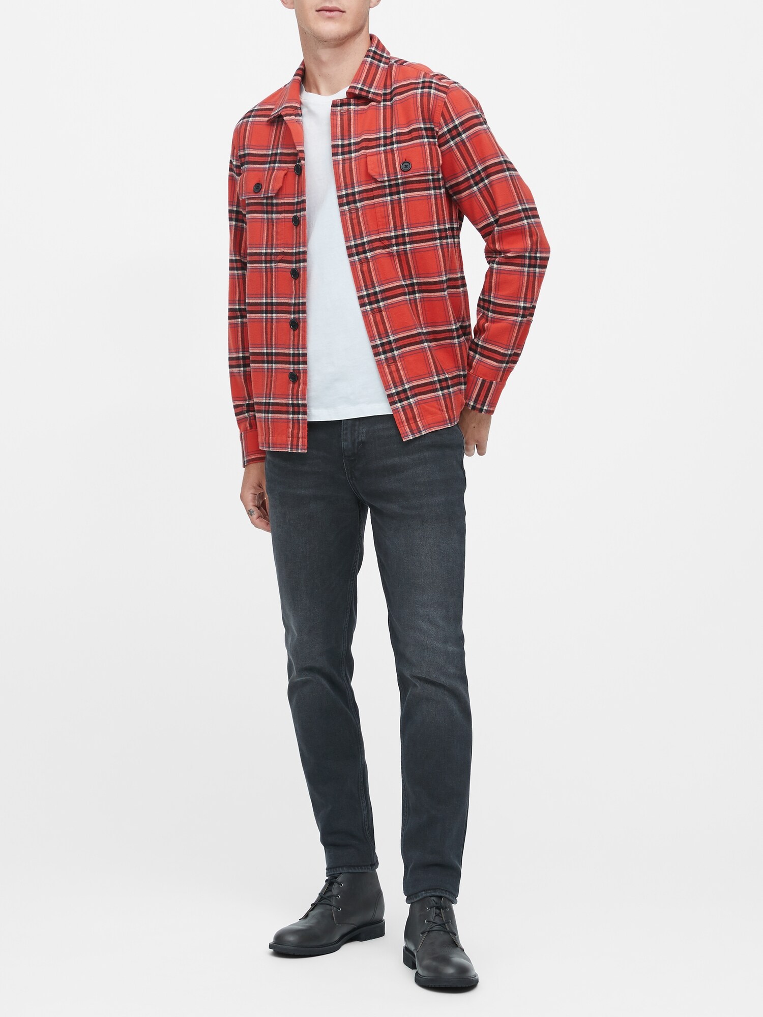 gap red plaid shirt