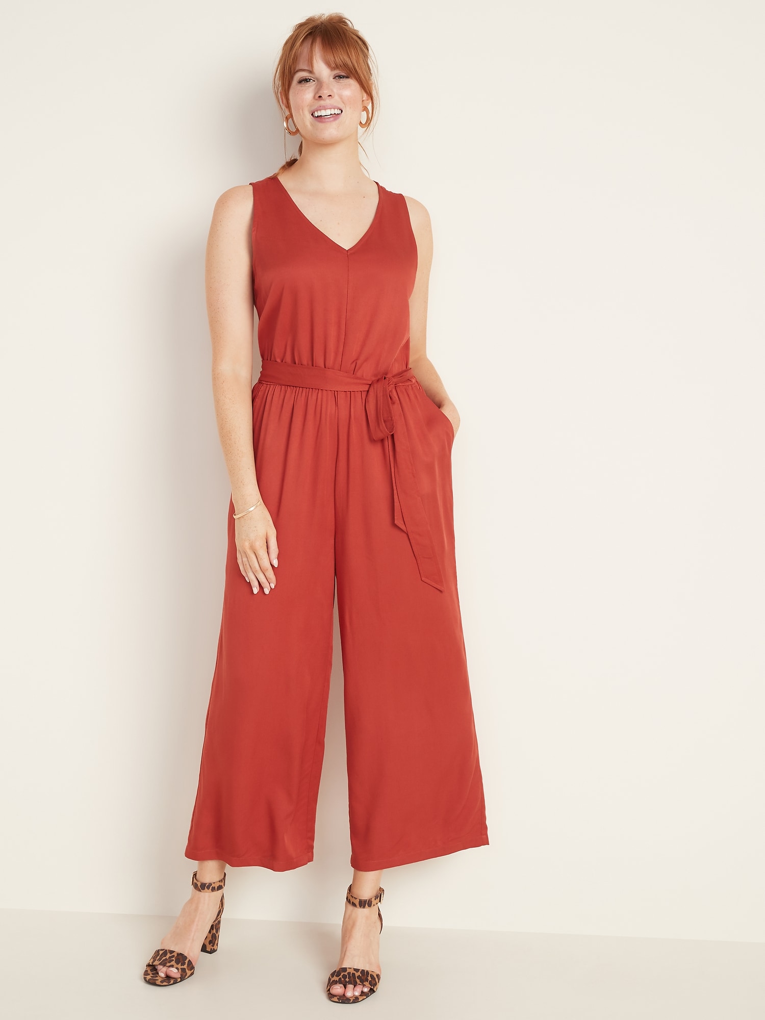 jumpsuit with tie belt