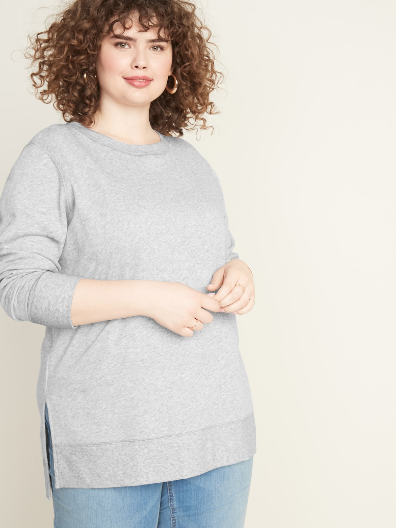 plus size french terry sweatshirt