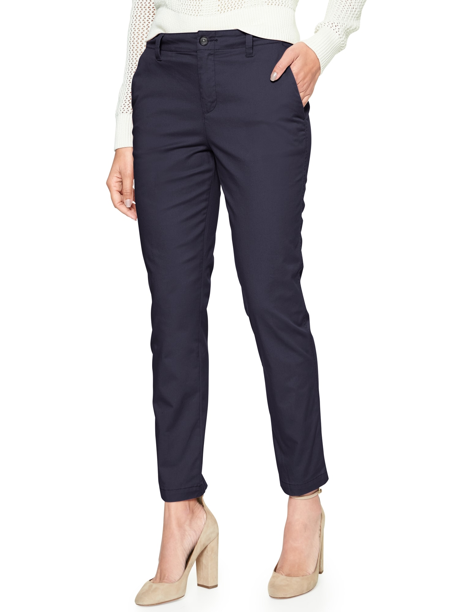 gap girlfriend chino mid rise stretch