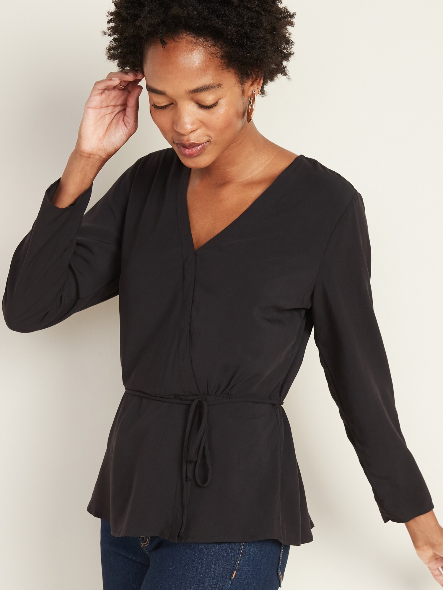 FauxWrap Top for Women Old Navy