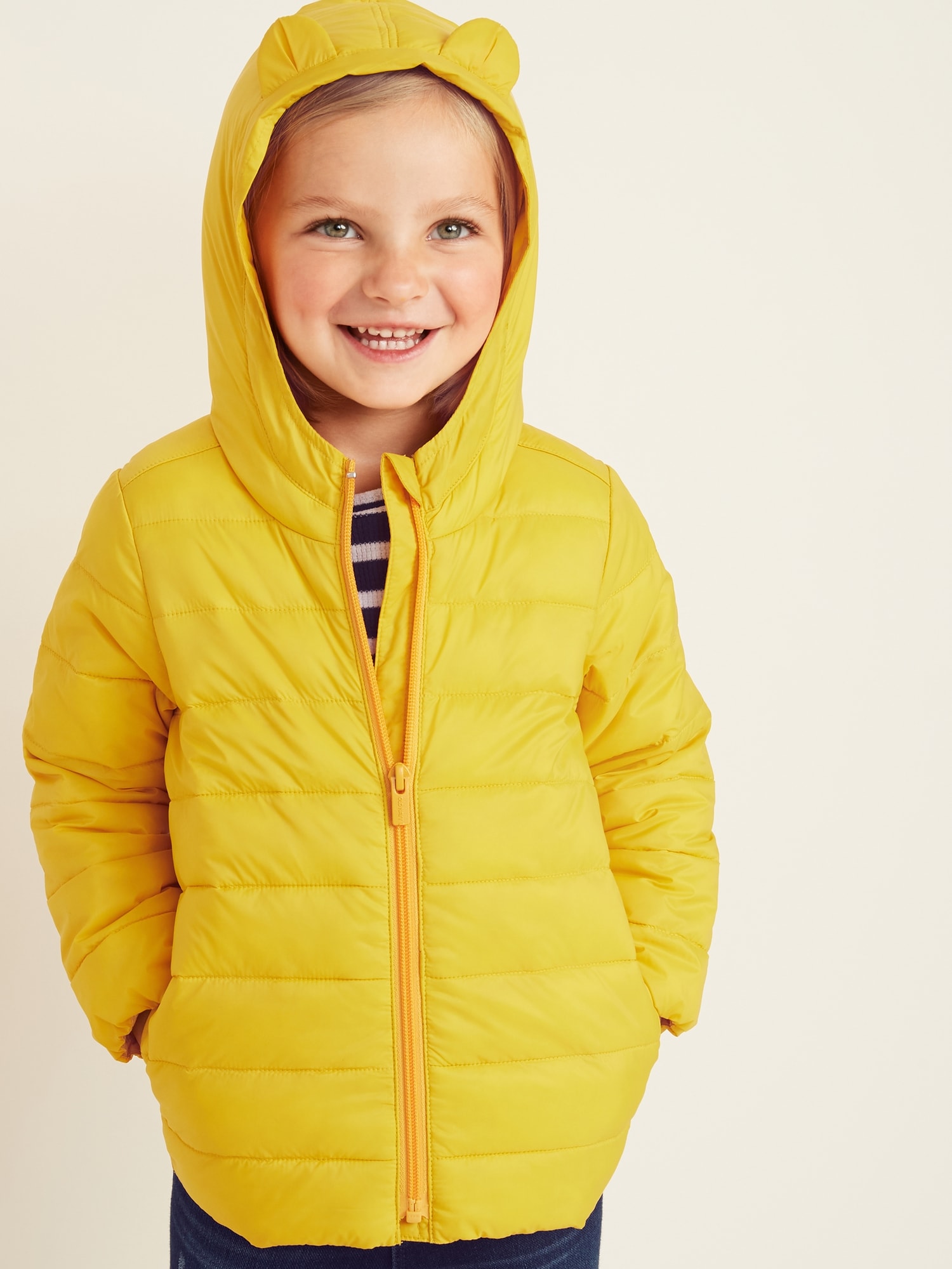 Packable Quilted Nylon Puffer Jacket for Toddler Girls