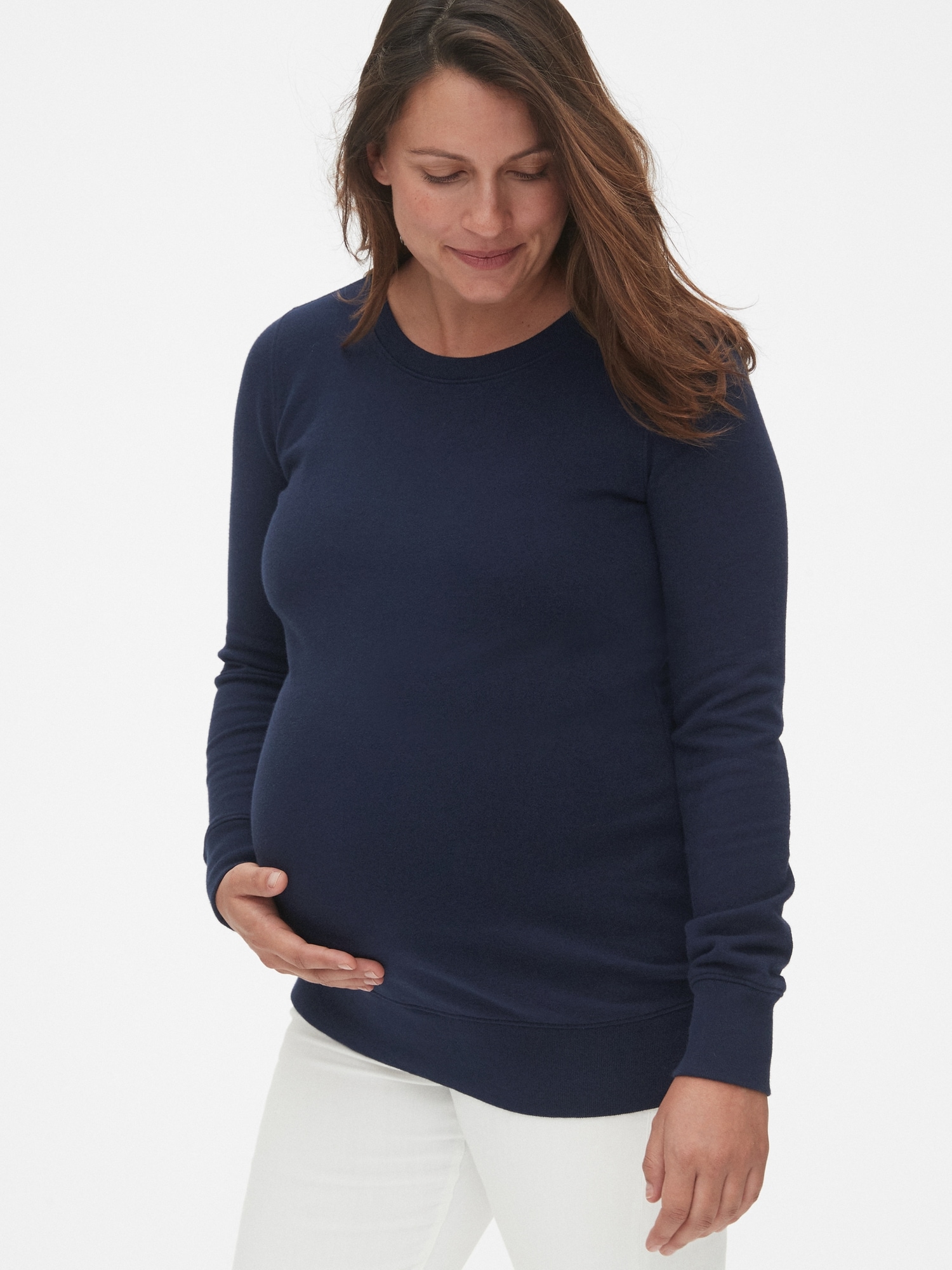 gap maternity marled nursing pullover sweatshirt