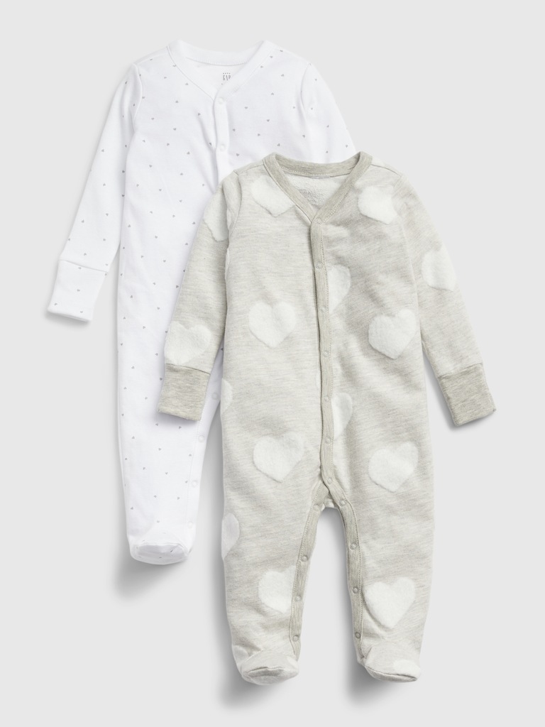 Baby Print Footed One-Piece (2-Pack)