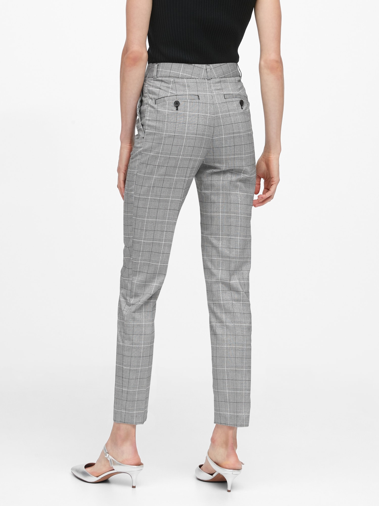 Petite Avery StraightFit Metallic Ankle Pant Banana Republic