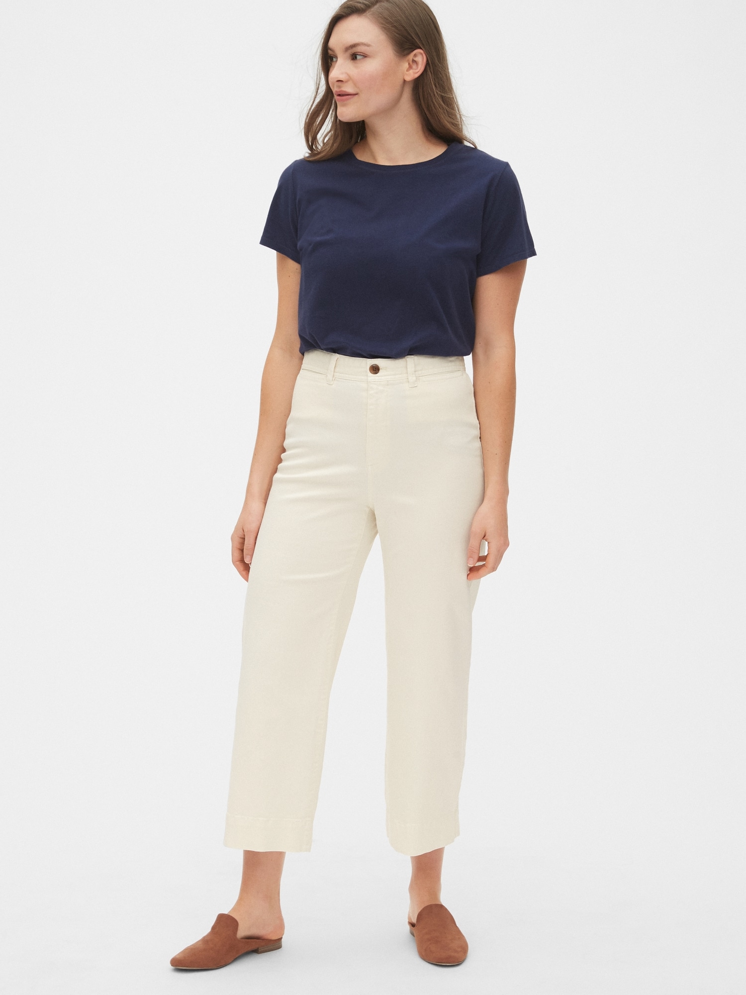 gap wide leg cropped pants