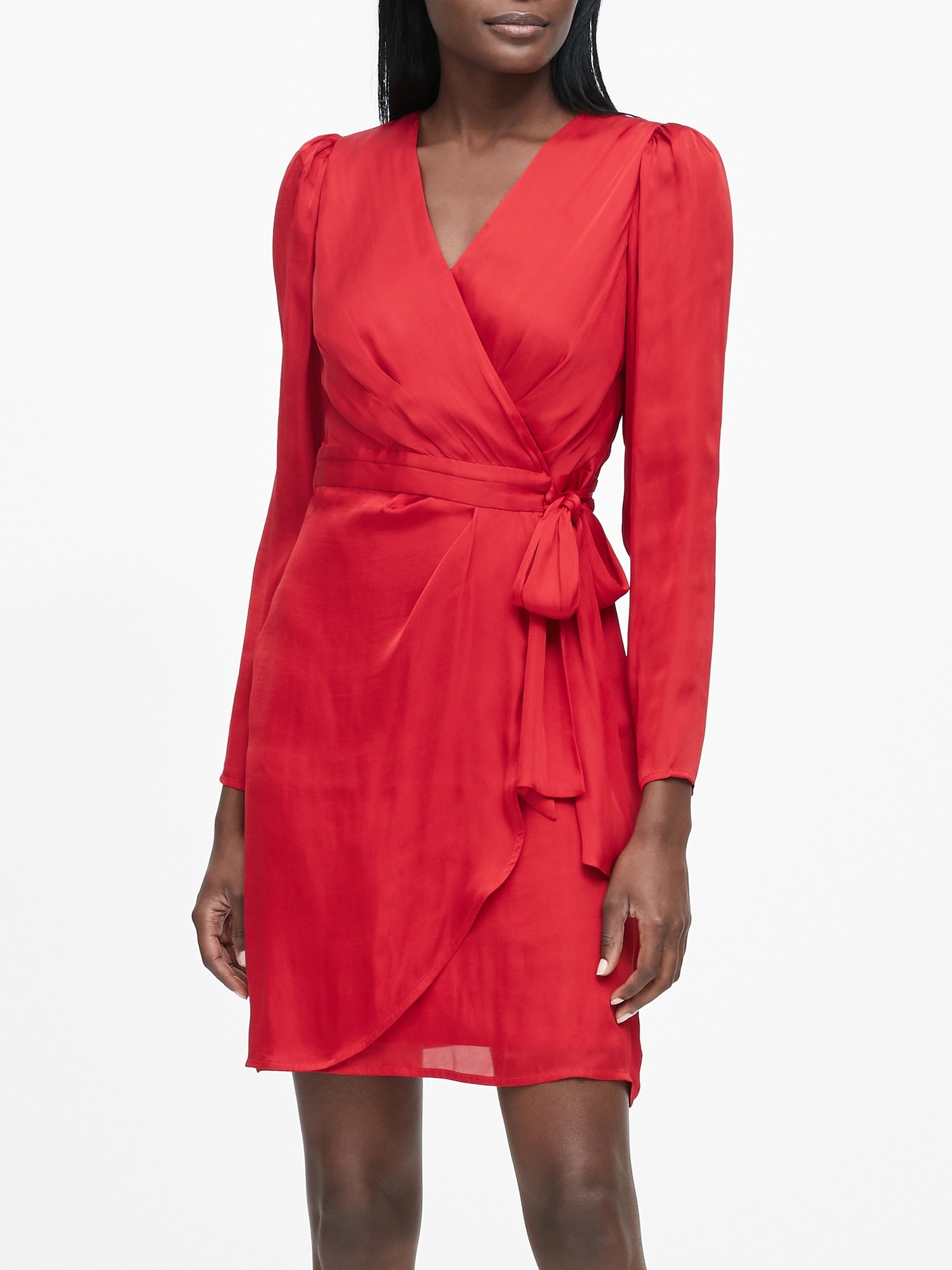 gap red wrap dress