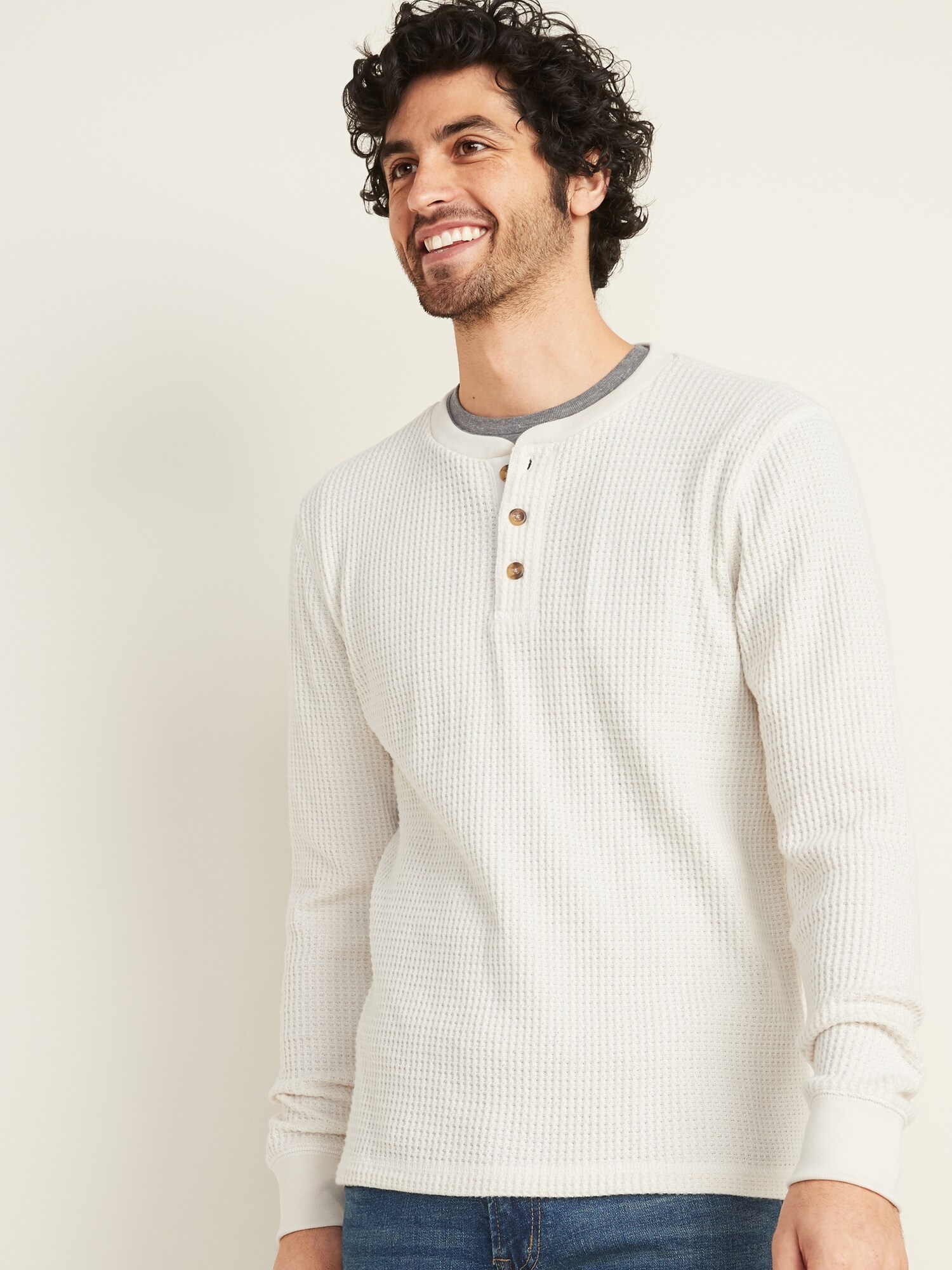 gap waffle henley