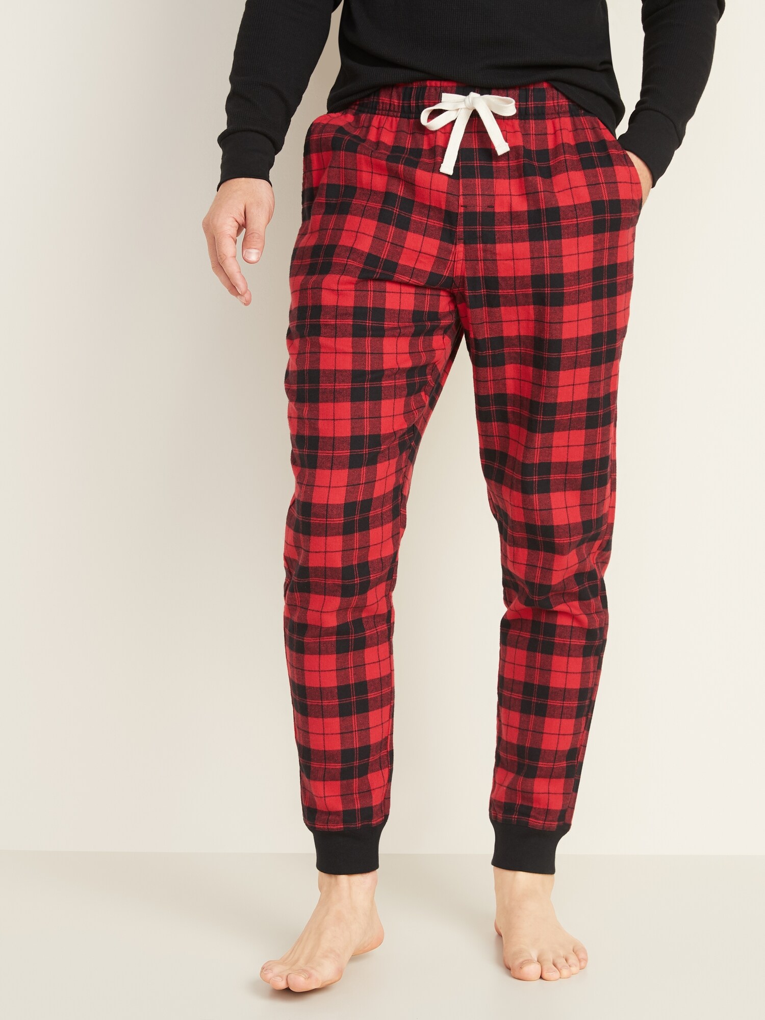 mens flannel joggers