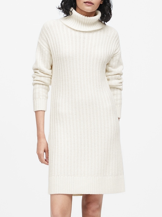 ivory turtleneck dress