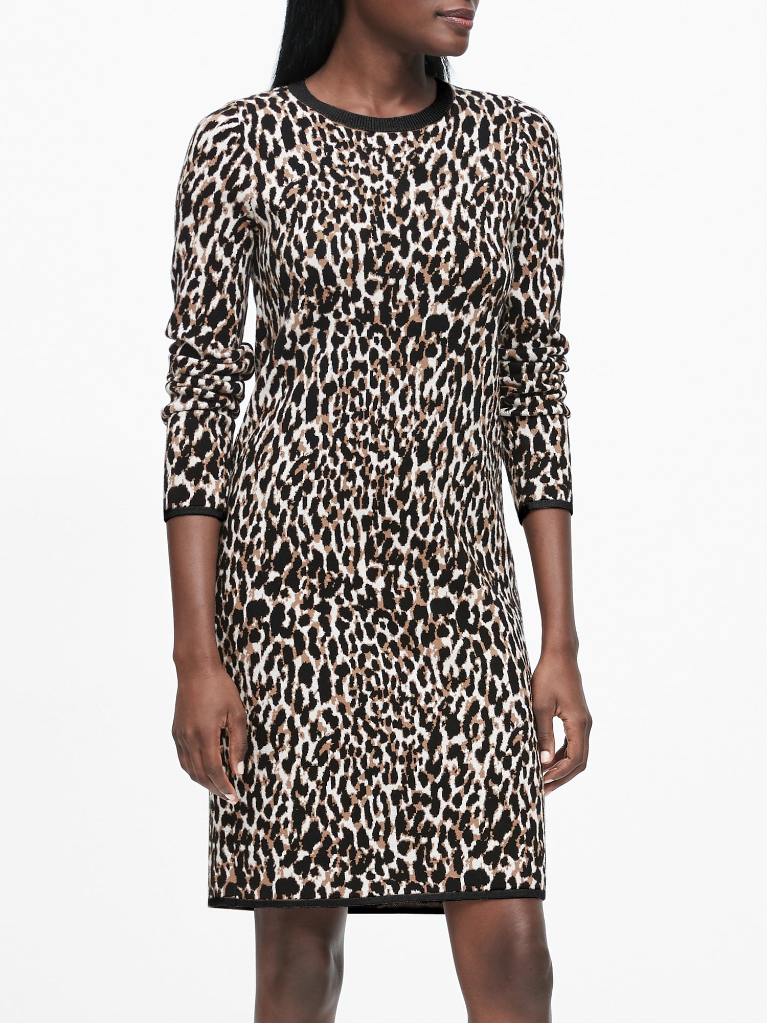 leopard print sweater dress