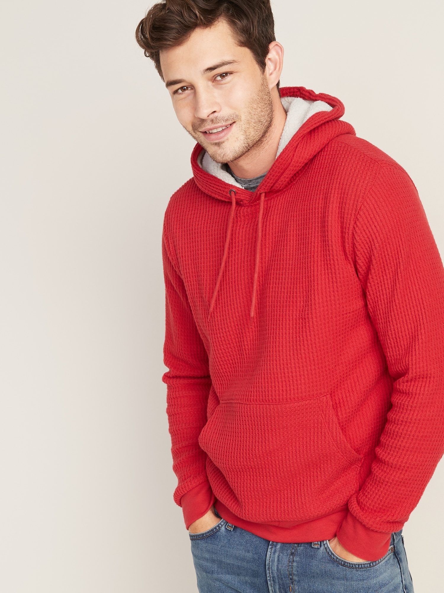 thermal lined pullover sweatshirt