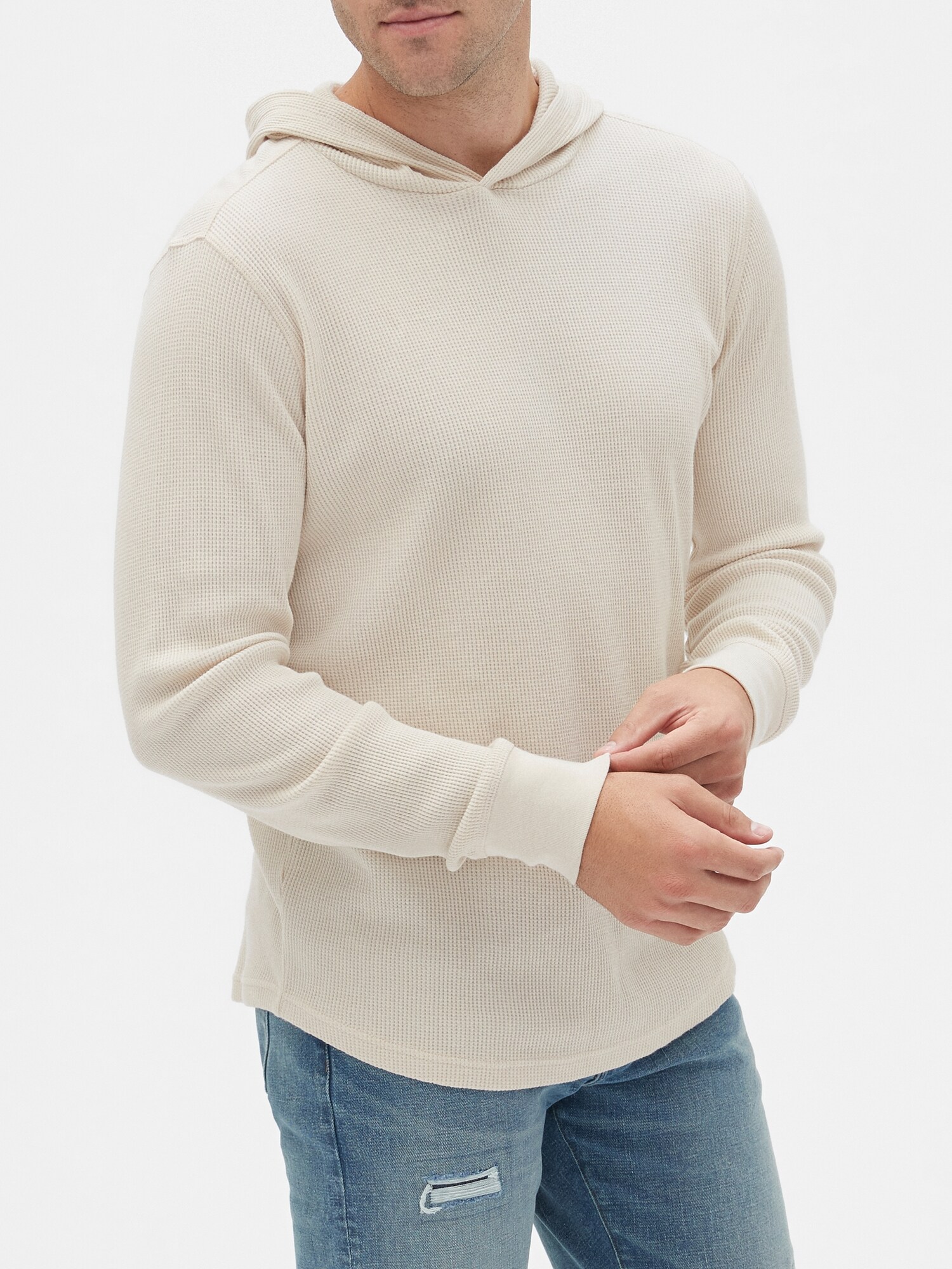 waffle knit hoodie mens