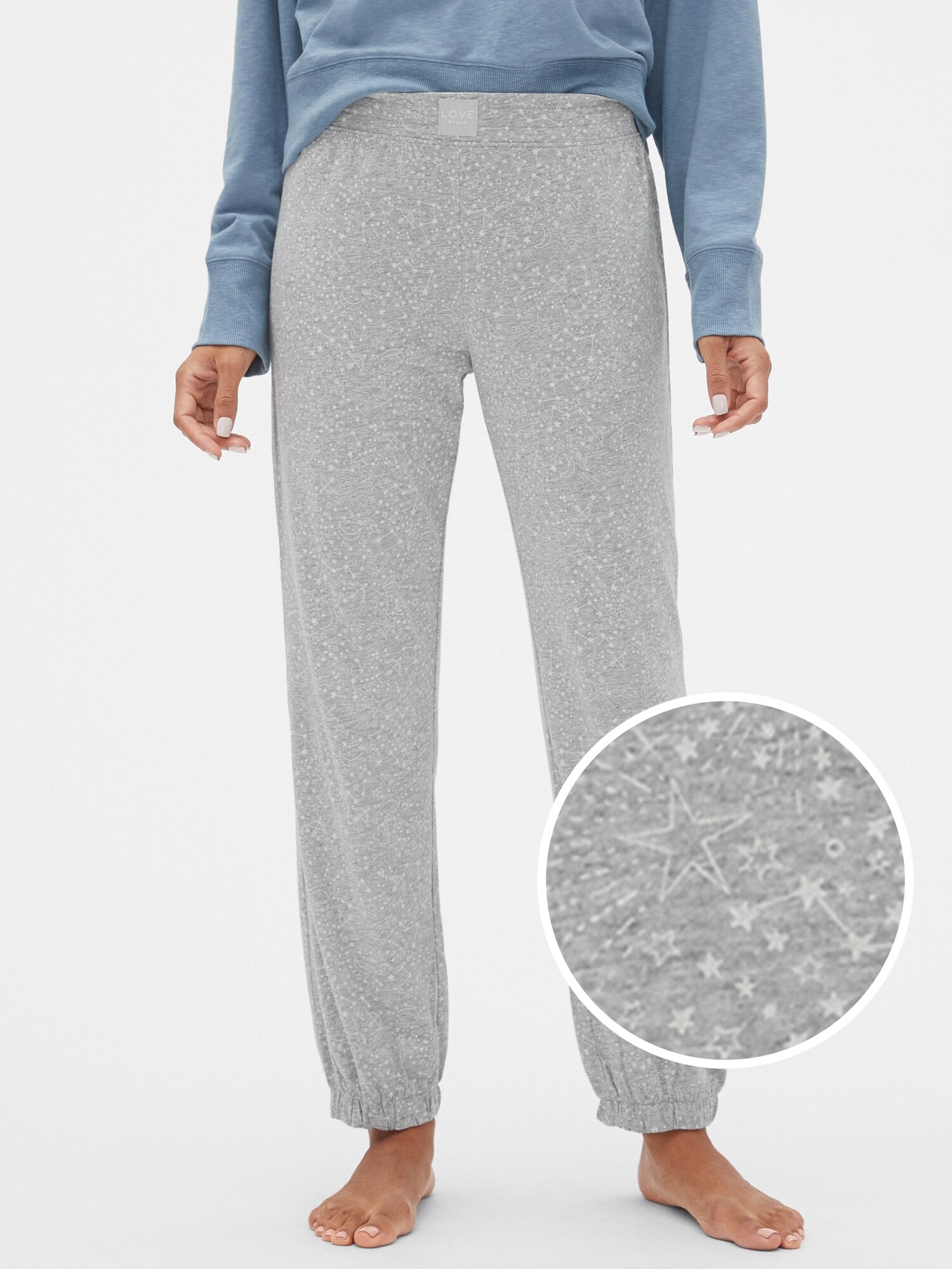 gap print joggers in modal