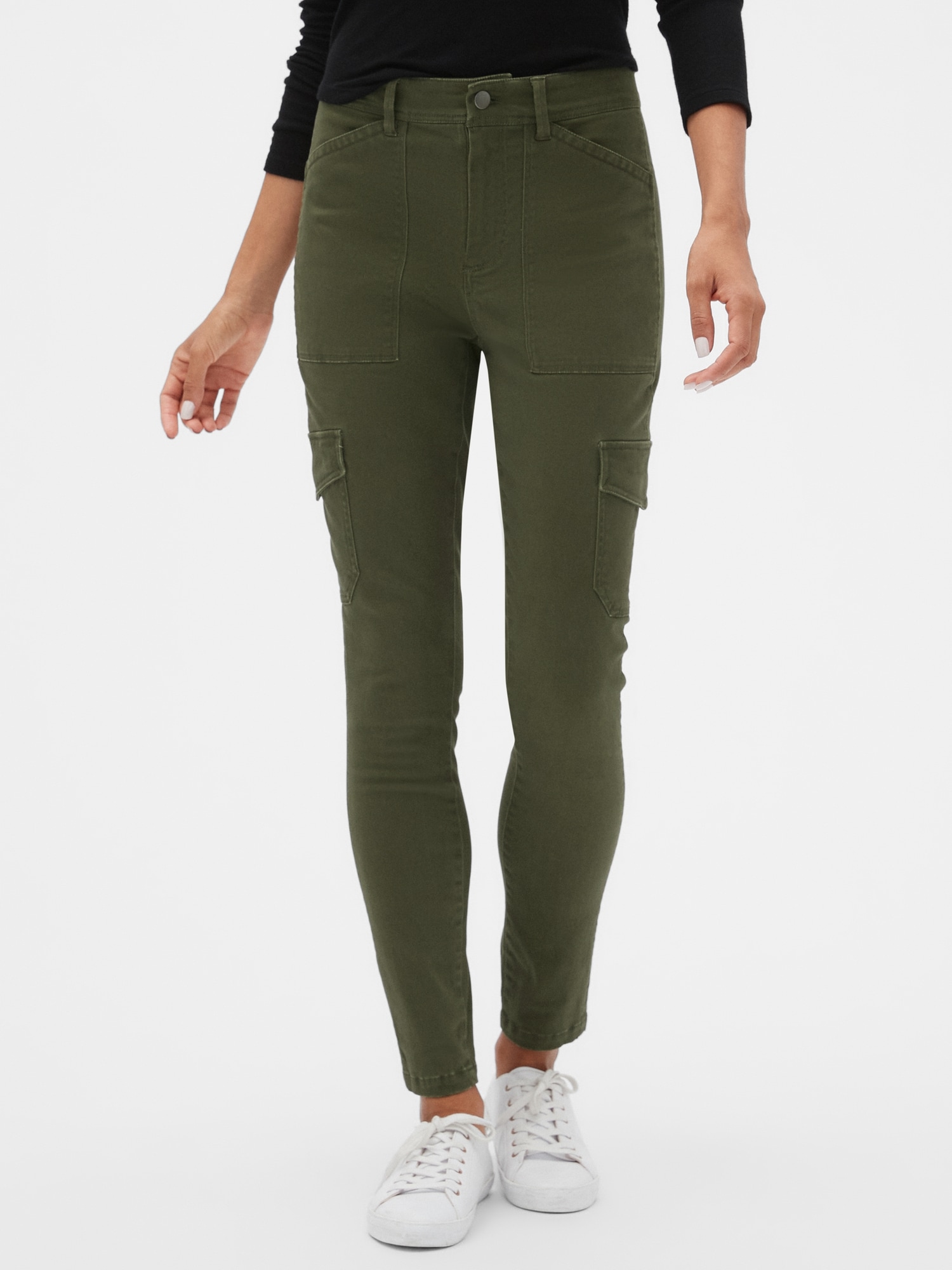 high waisted skinny cargo pants