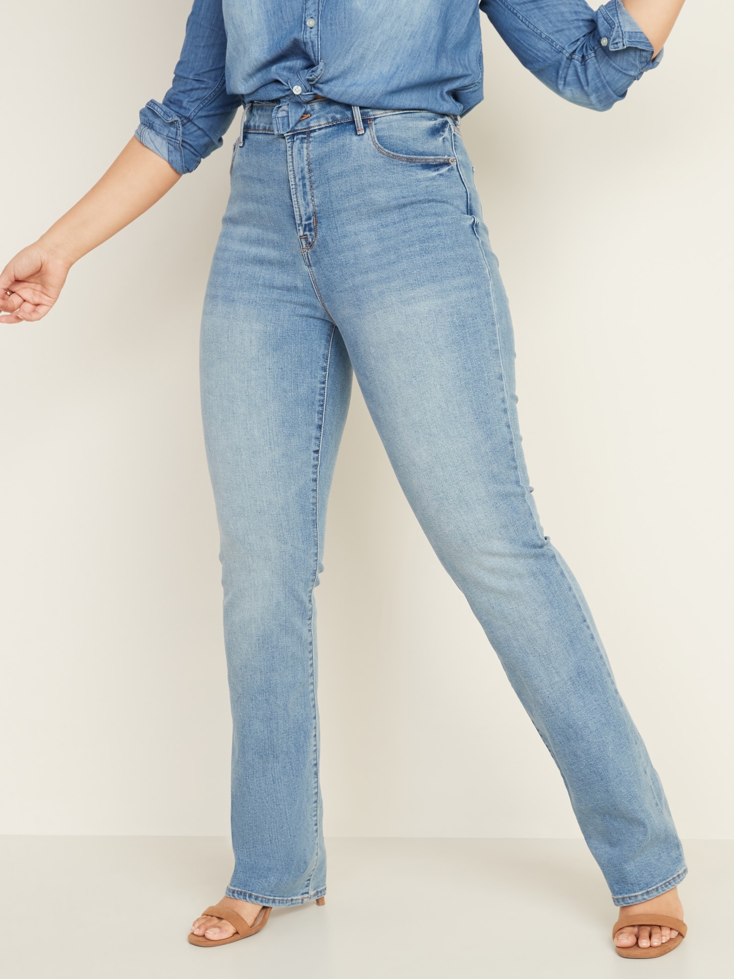 high waist bootcut jeans for women