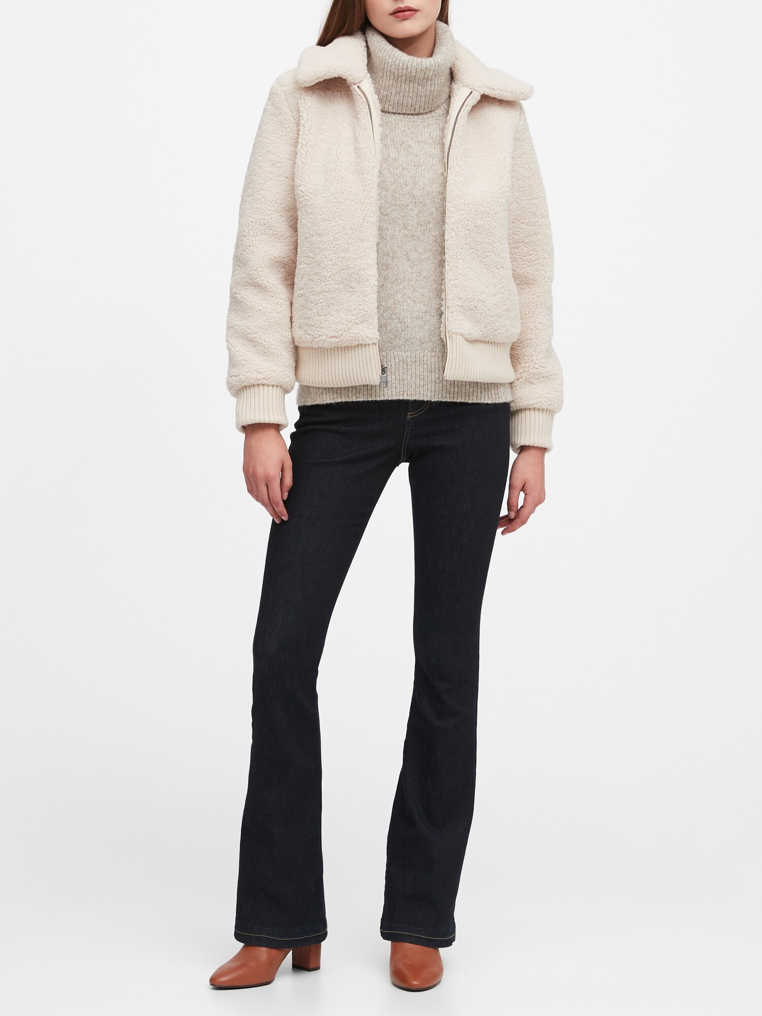 gap sherpa bomber jacket