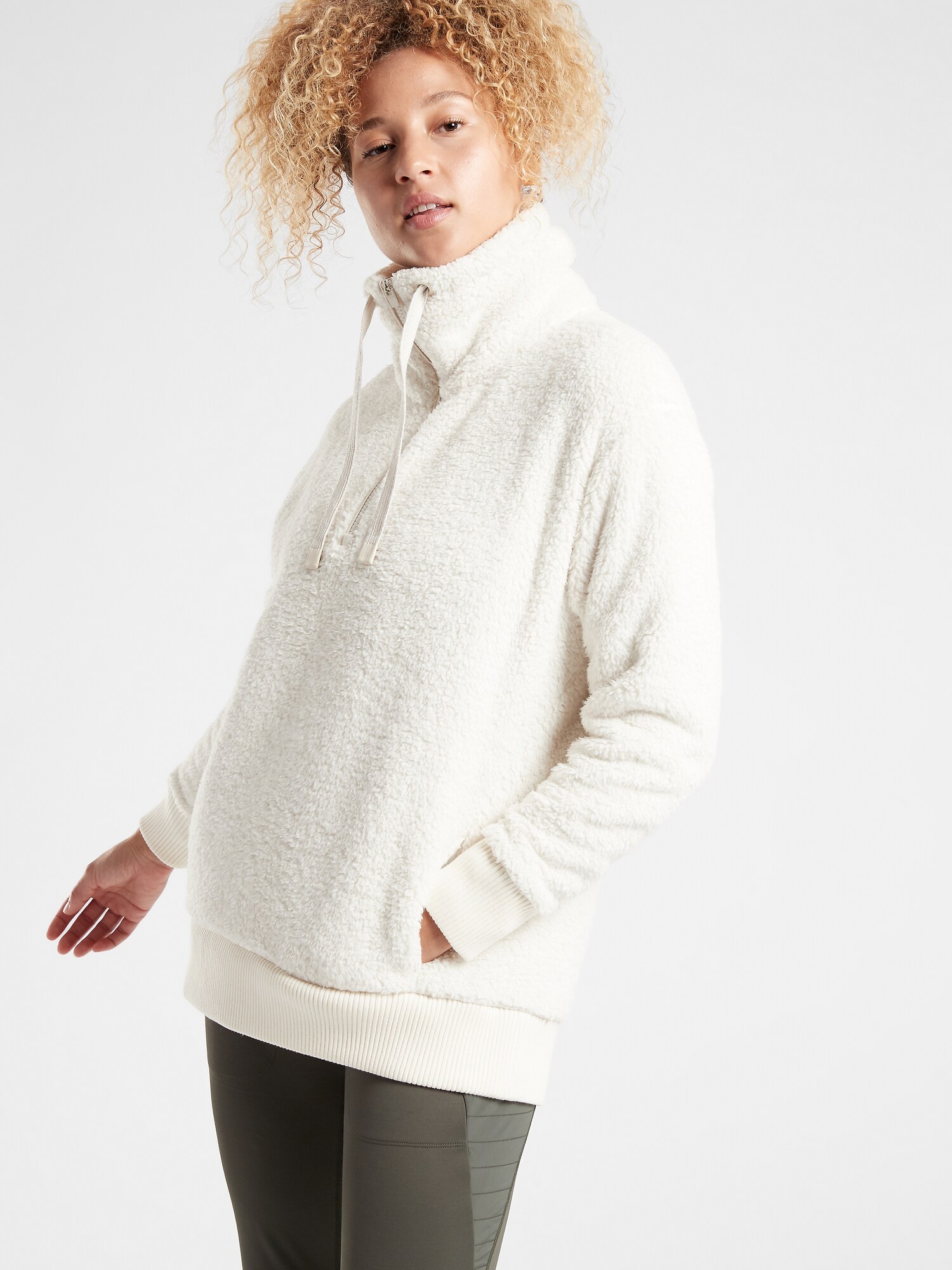 athleta sherpa funnel neck sweatshirt