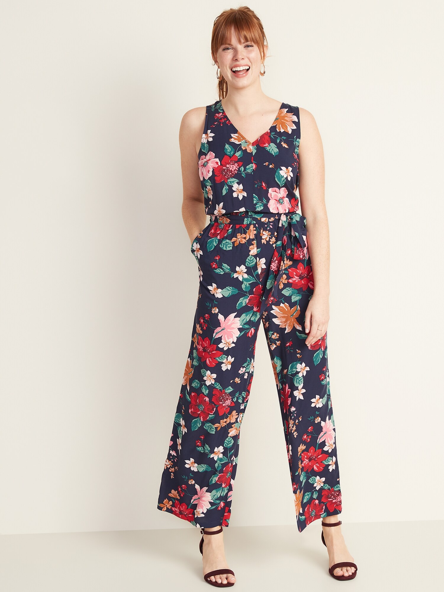 old navy floral jumpsuit