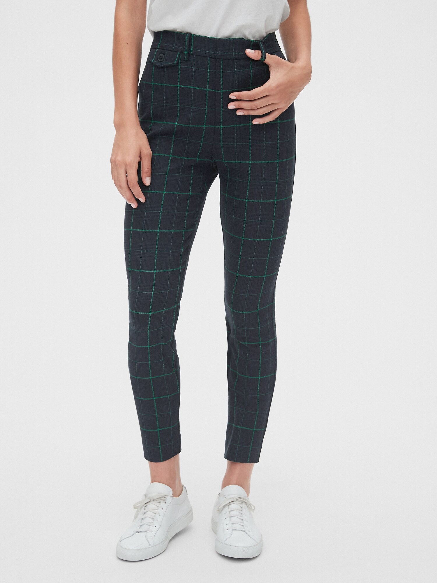 gap plaid skinny ankle pants