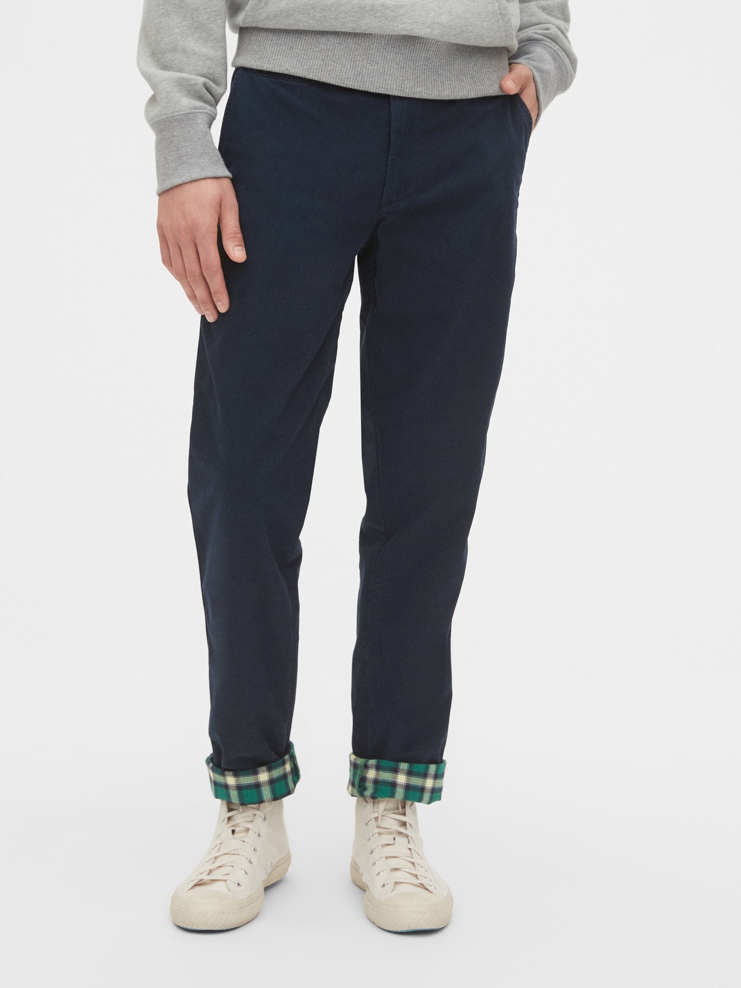 Flannel-Lined Khakis in Slim Fit with 