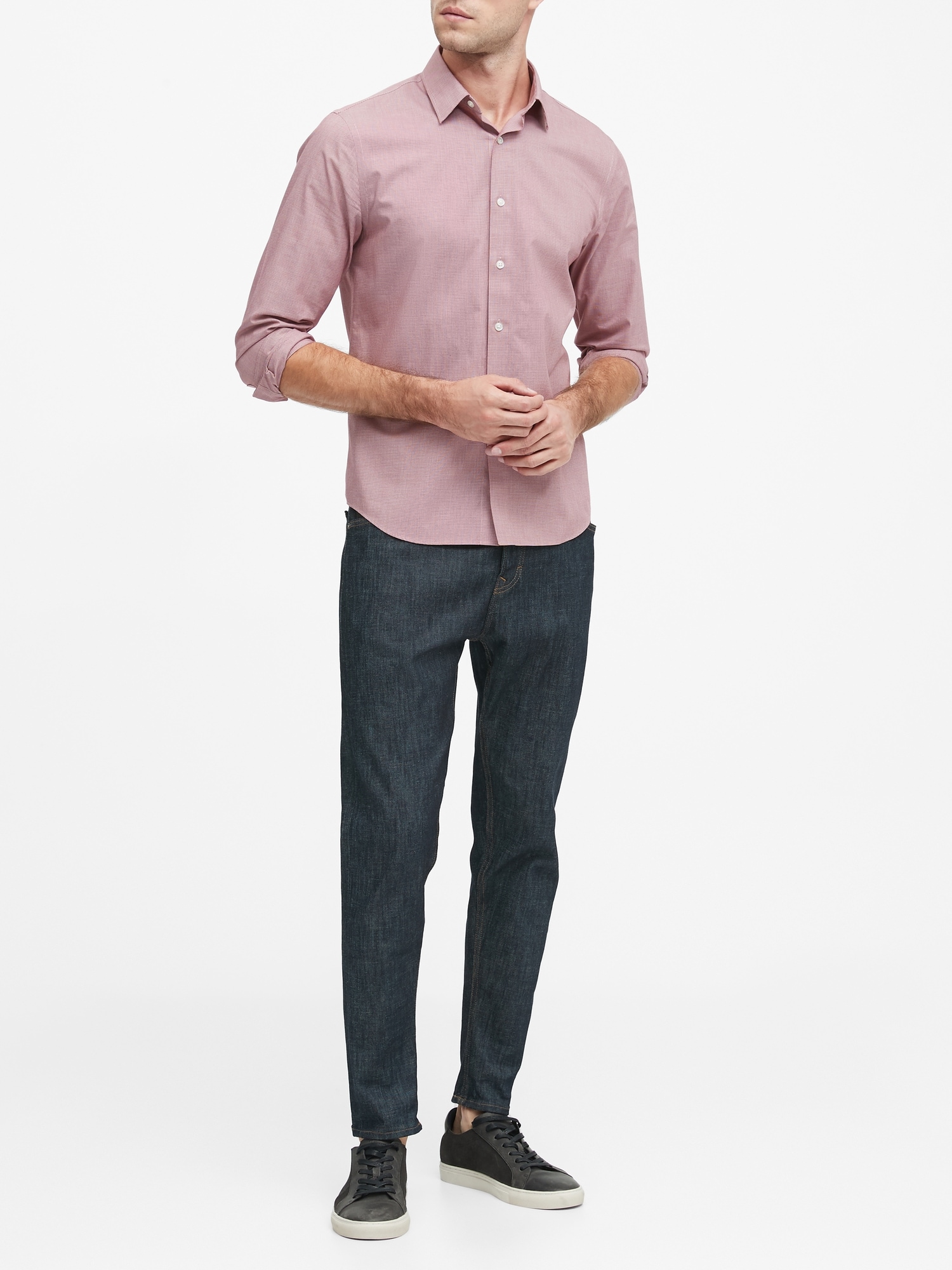 mens slim fit untucked shirts