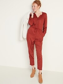 red utility jumpsuit womens