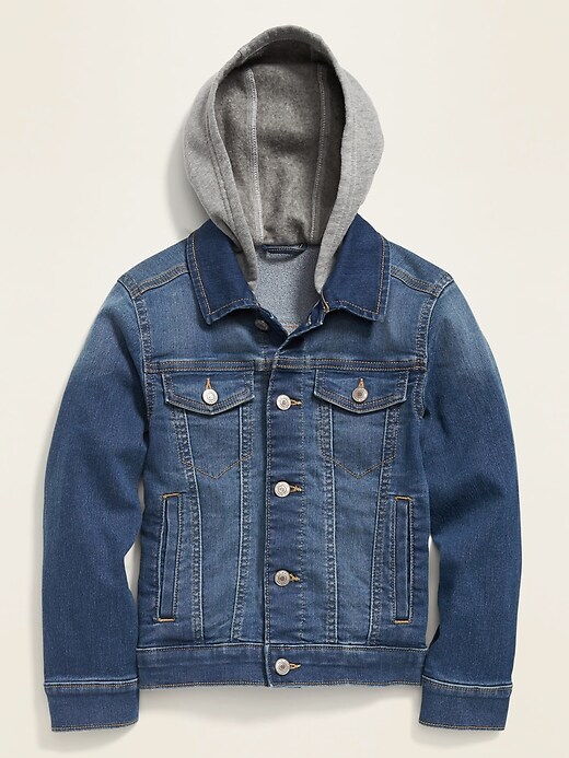 jean jacket with hoodie boys