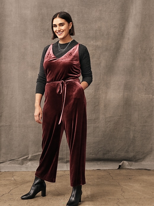 velvet jumpsuit banana republic