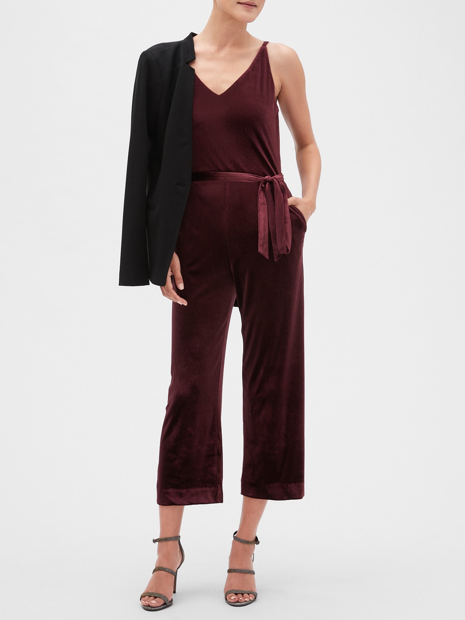 velvet jumpsuit banana republic