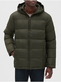 gap heavyweight down hooded puffer jacket