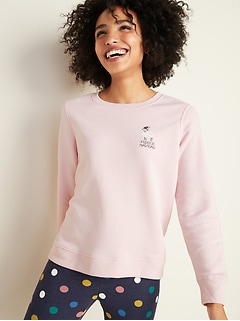 Holiday-Graphic Vintage Crew-Neck Sweatshirt for Women 