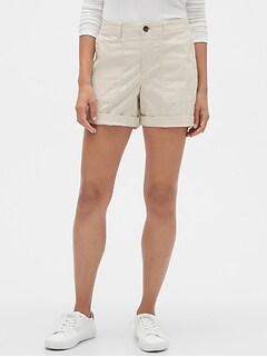 gap white denim shorts