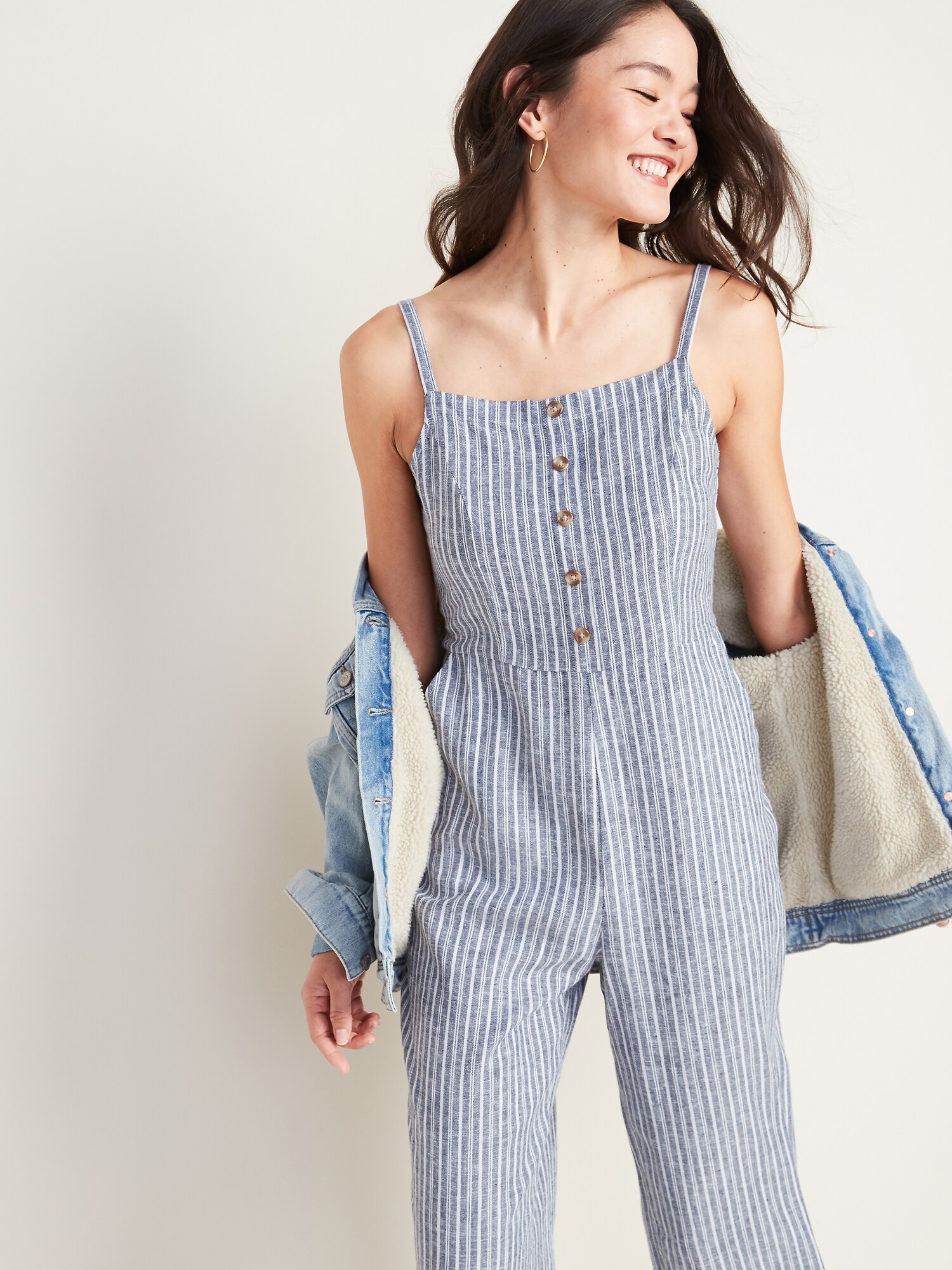 square neck cami jumpsuit