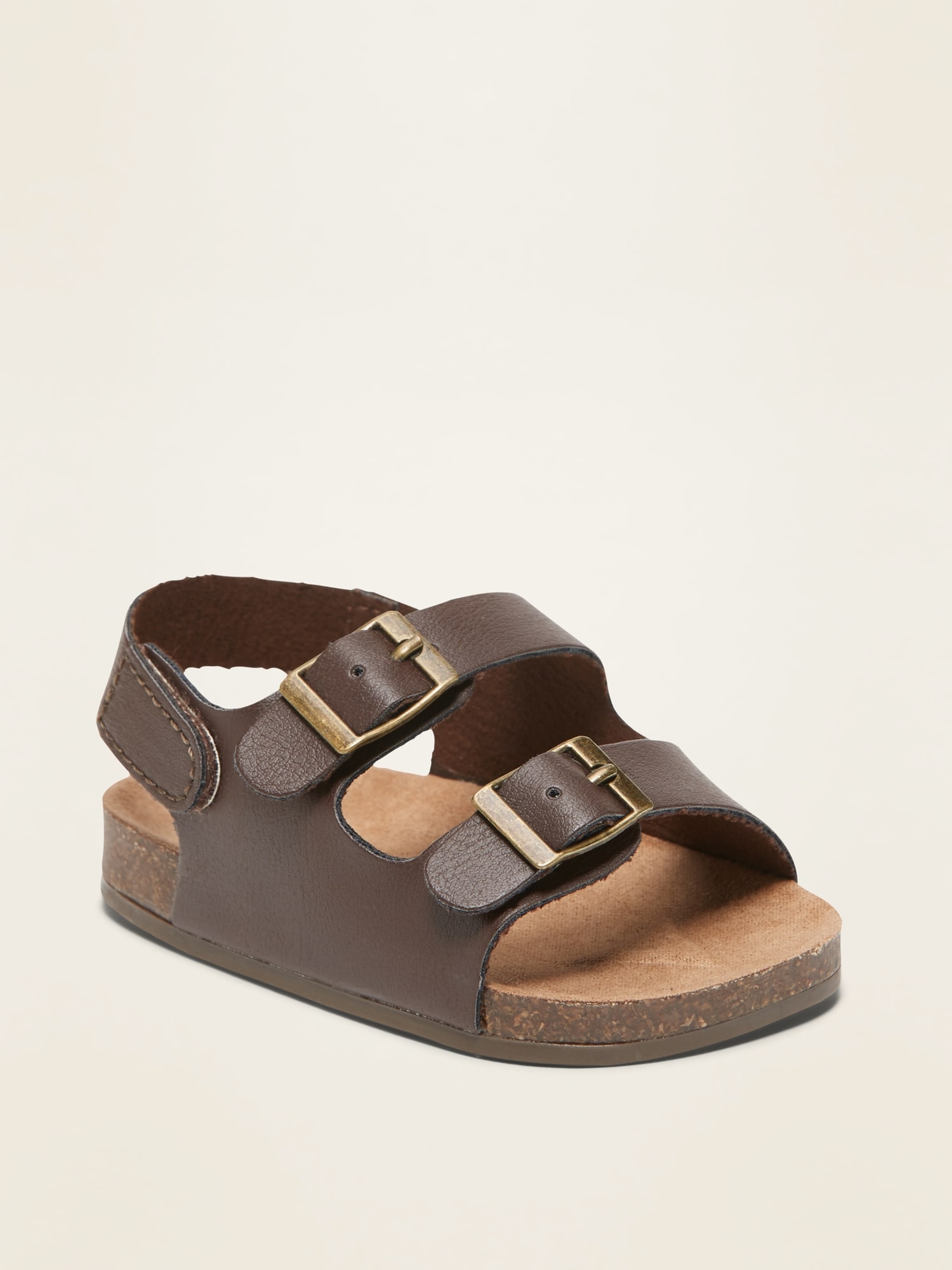 Faux-Leather Double-Buckle Sandals for 