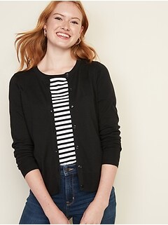 round neck black cardigan