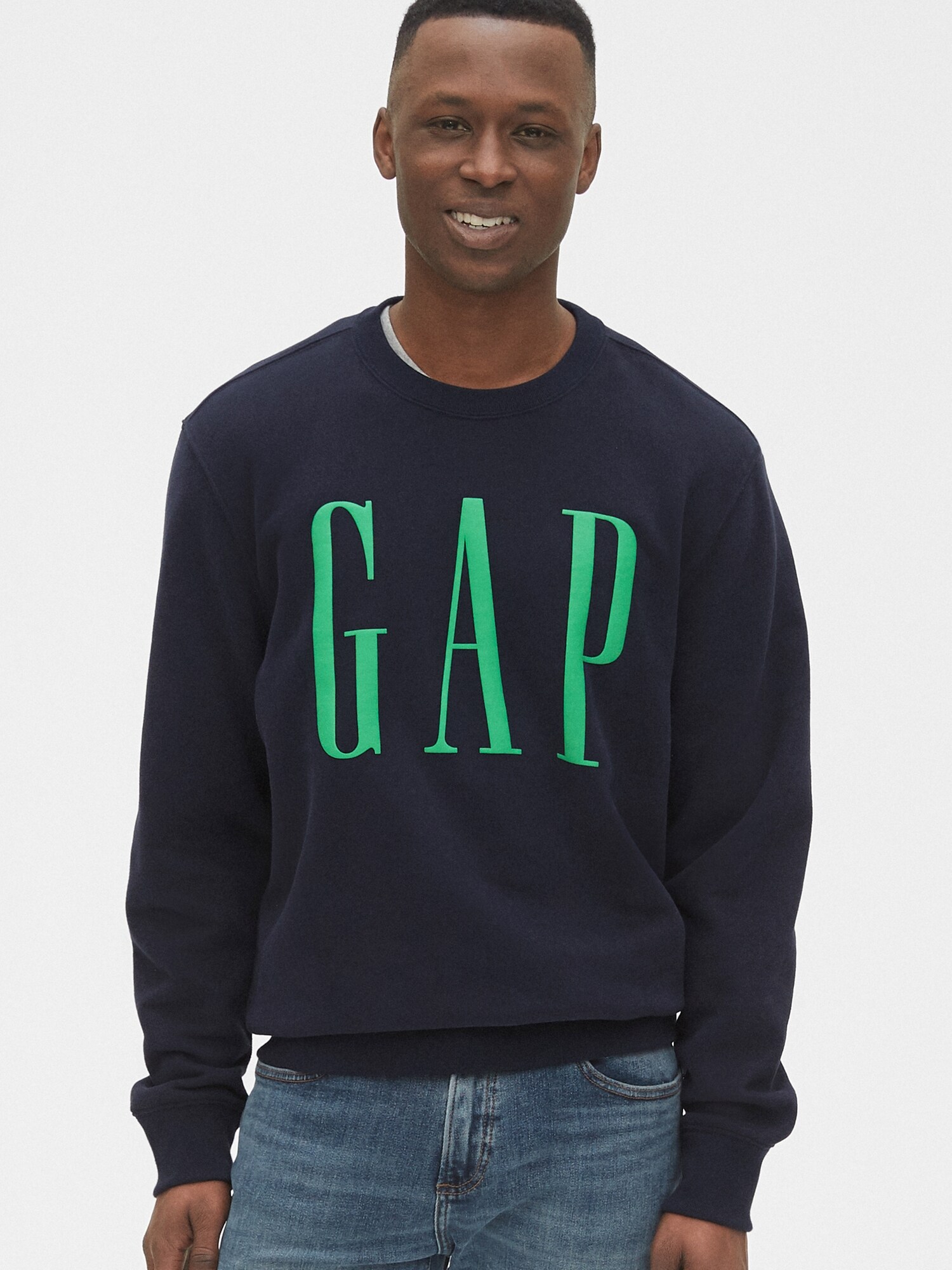 gap logo fleece crewneck sweatshirt