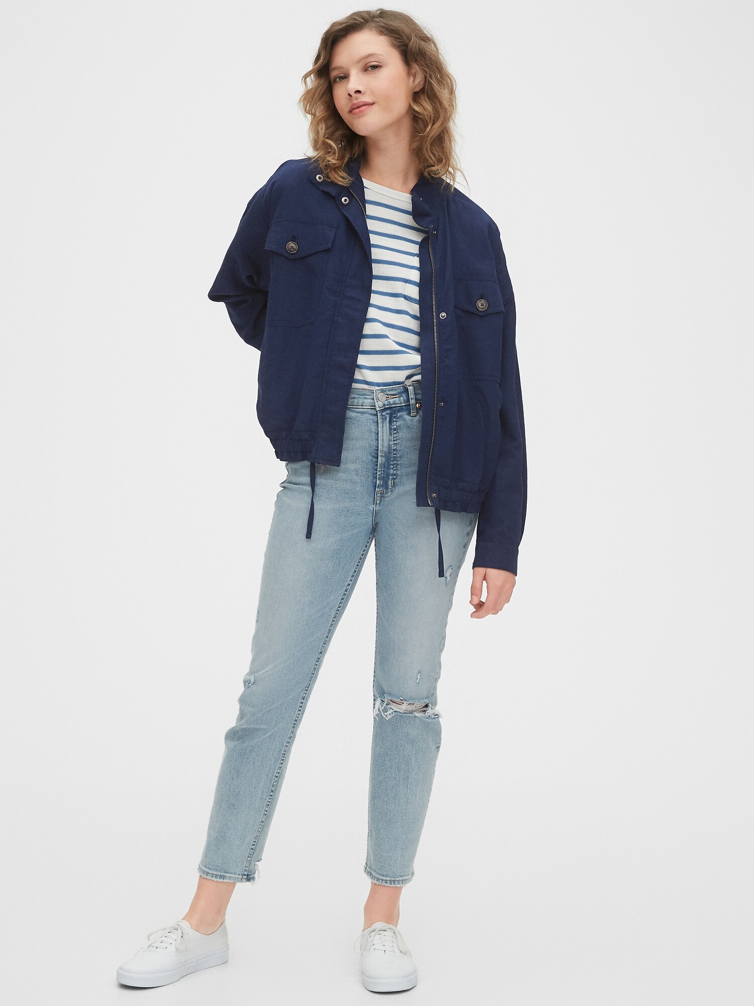 gap cropped utility jacket