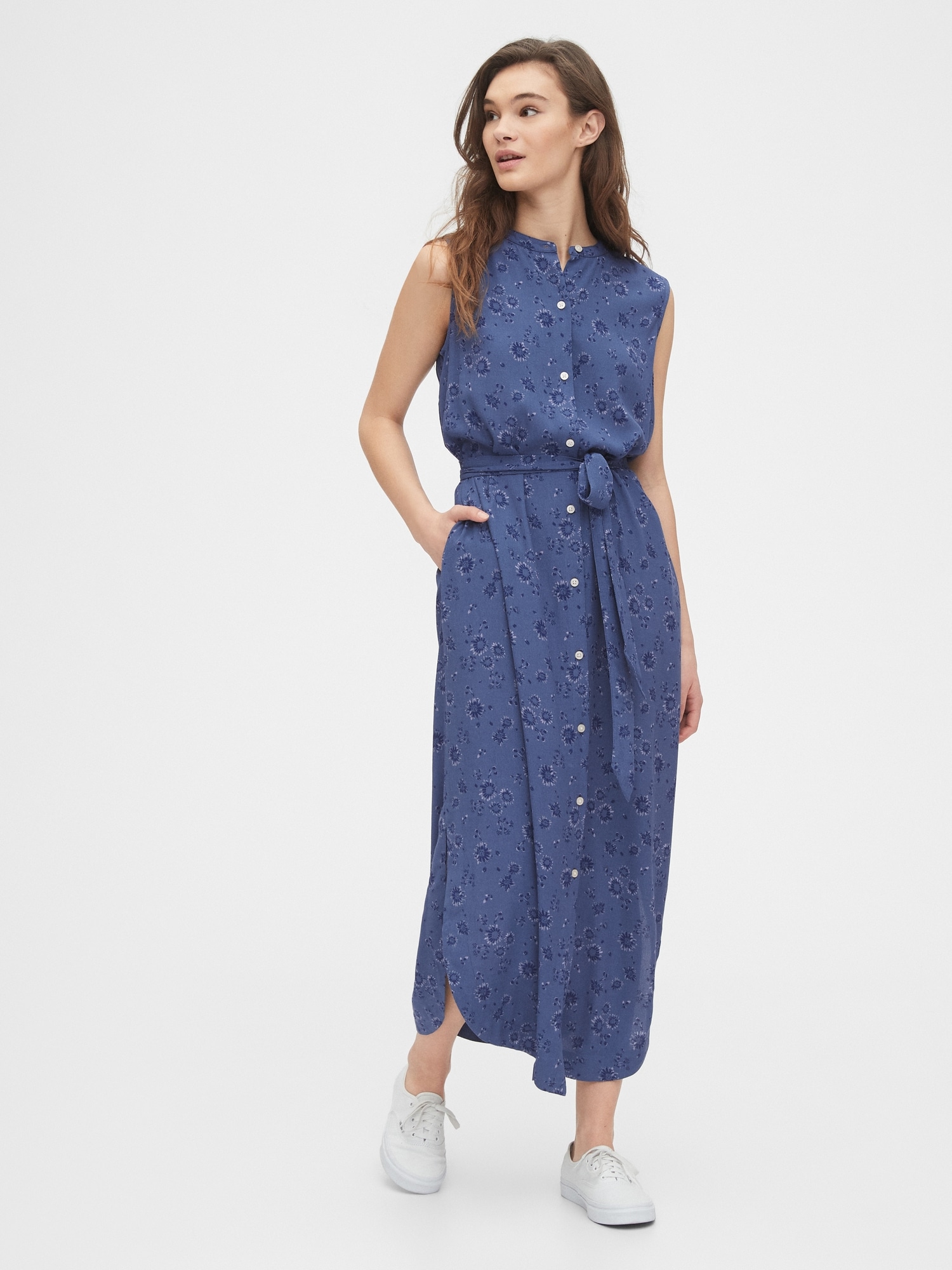 gap sleeveless denim dress