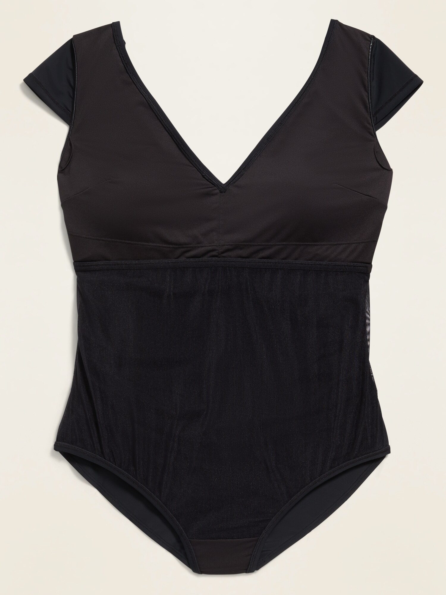 plus size cap sleeve swimsuit