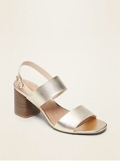 navy mid heel sandals
