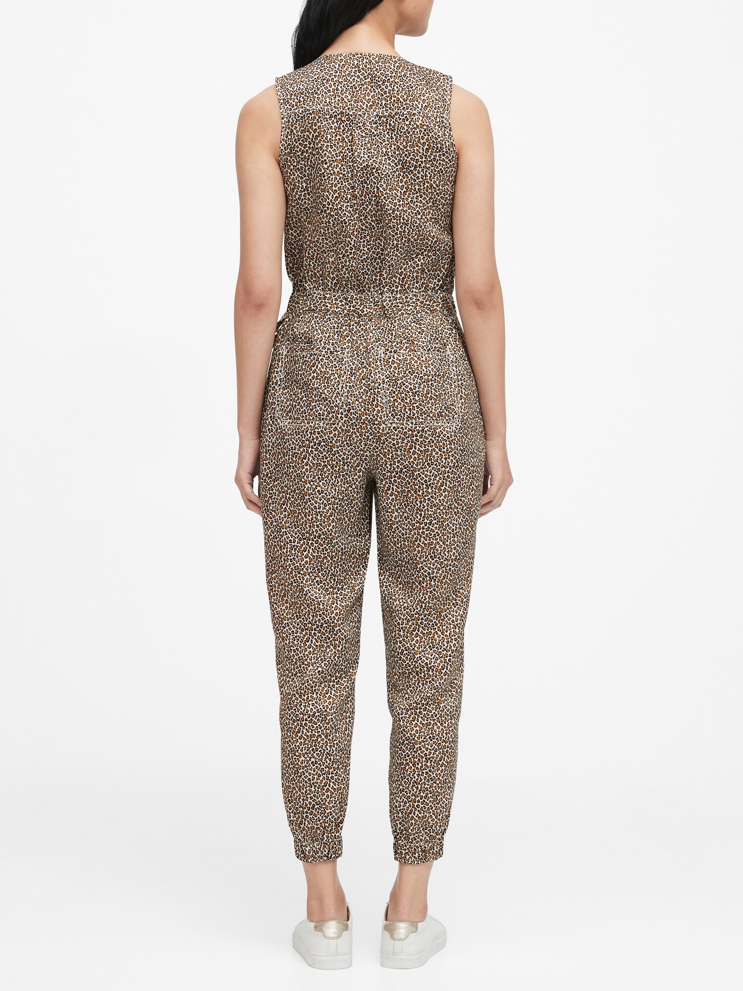 banana republic leopard jumpsuit