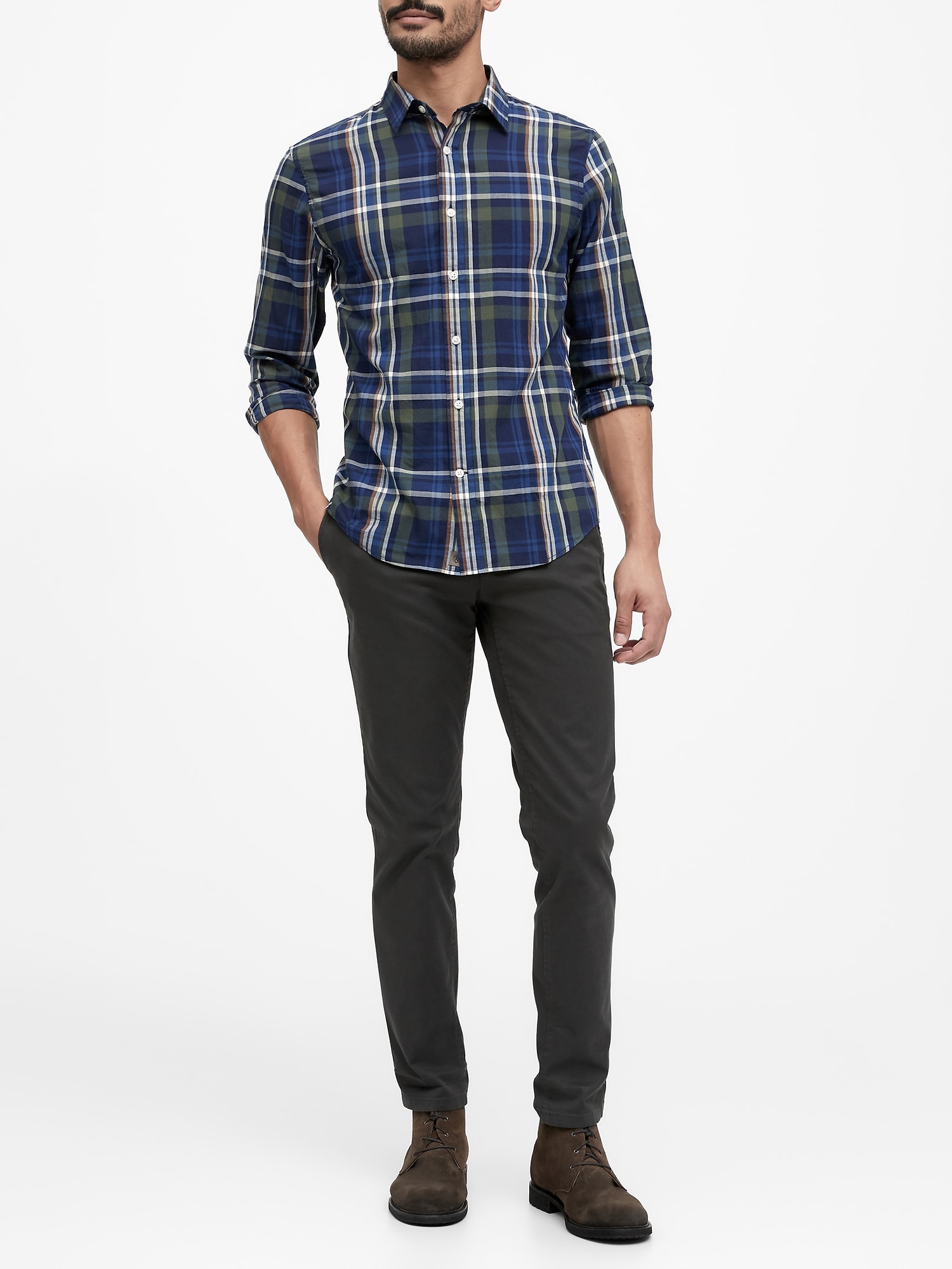 Untucked Slim-Fit Cotton Shirt | Banana Republic