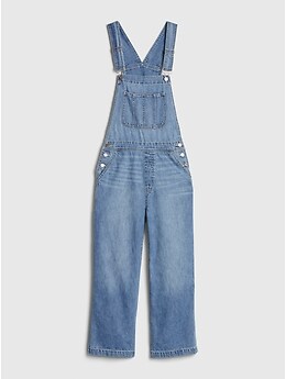 flare leg denim overalls