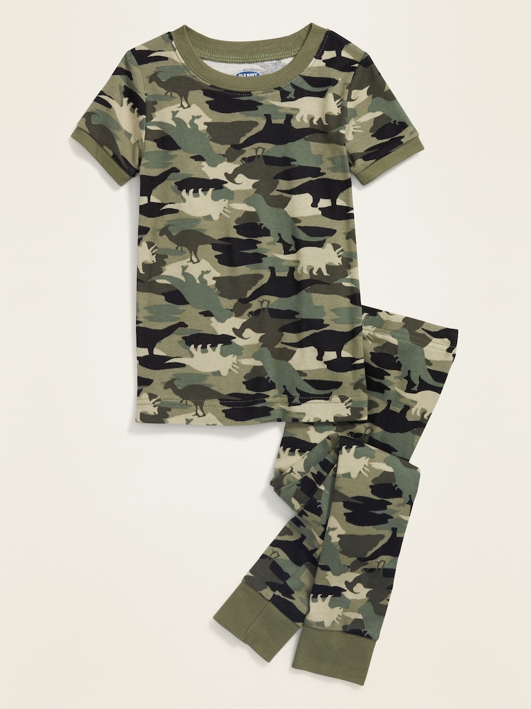 Unisex Camo-Dino Pajama Set for Toddler & Baby