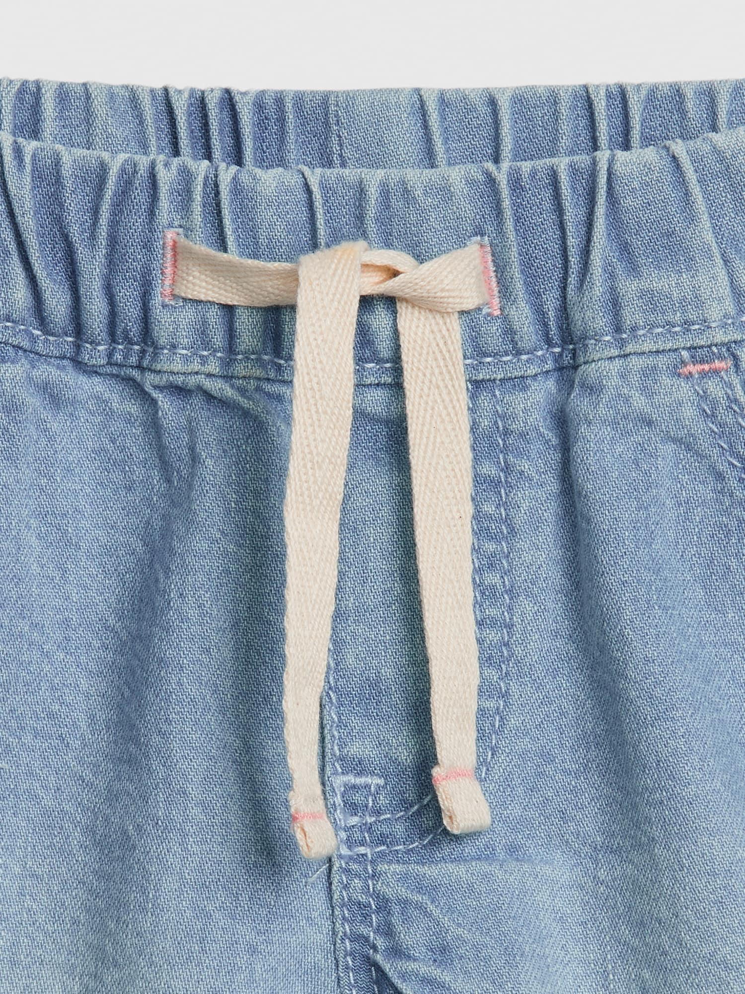 pull on denim shorts